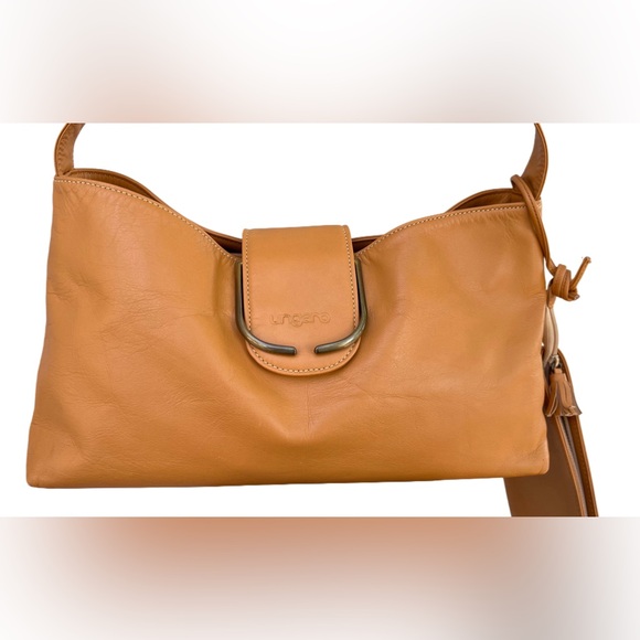 Ungaro Japanese Brand Light Brown Leather Shoulder Bag with Pouch - Picture 4 of 17